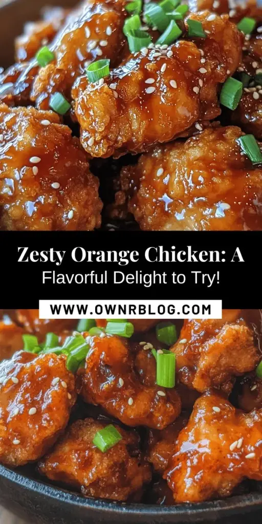 Discover the vibrant flavors of Zesty Orange Chicken Delight, a dish that transforms juicy chicken into a crispy, citrusy masterpiece! With fresh orange juice, aromatic spices, and a perfectly balanced sauce, this recipe is perfect for weeknight dinners or special occasions. Enjoy control over the ingredients and a fresher taste by making it at home. Get ready to impress family and friends! #OrangeChicken #CulinaryDelight #HomeCooking #CookingTips #FlavorfulRecipes