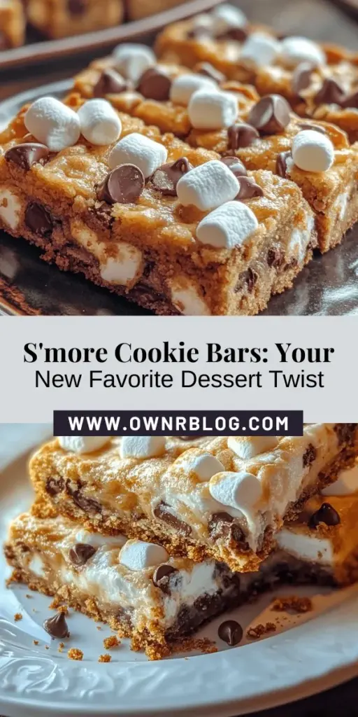 Indulge in the deliciously easy S'more Cookie Bars—a fun twist on a classic campfire treat! Bursting with rich chocolate, gooey marshmallows, and crunchy graham crackers, these bars are perfect for any gathering or a sweet treat at home. With simple ingredients and step-by-step instructions, you'll create a dessert that everyone will love. Try this easy recipe and bring the taste of summer indoors! #SmoreCookieBars #Baking #Dessert #Cookies #SweetTreats #HomemadeDelights