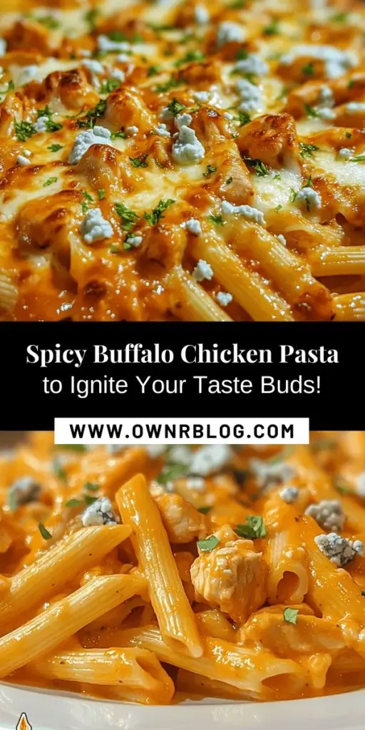 Looking for a dish that combines bold flavors with comfort? Try Spicy Buffalo Chicken Pasta! This easy recipe blends spicy buffalo sauce with creamy pasta and chicken, ensuring every bite is packed with flavor. Perfect for a weeknight dinner or entertaining friends, this dish can be customized to suit your spice preference. With minimal prep and just a handful of ingredients, you'll have a crowd-pleaser on the table in no time! #BuffaloChicken #PastaRecipe #ComfortFood #SpicyFood #EasyRecipes