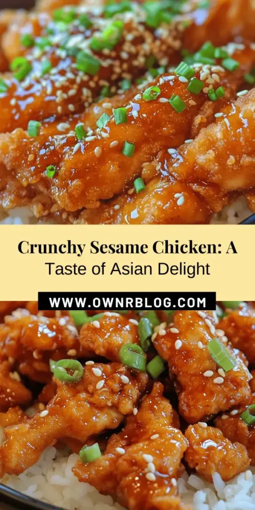 Discover the delicious world of Crunchy Sesame Chicken Delight, a recipe that perfectly balances crispy chicken and a sweet-savory sesame sauce. Whether enjoyed over rice or with fresh salads, this dish is perfect for any occasion. Experience the joy of home cooking while customizing flavors to suit your palate. Get ready for a culinary adventure that impresses your family and friends! #CrunchySesameChicken #AsianCuisine #HomemadeDelight #DinnerInspo #CookingFun