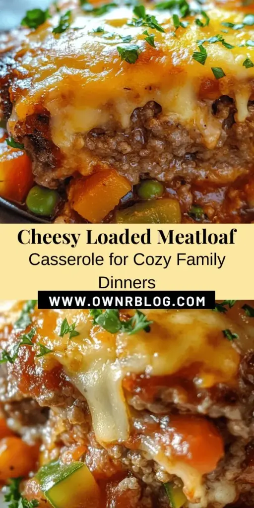 Discover the ultimate comfort food with our Cheesy Loaded Meatloaf Casserole! This hearty recipe combines the classic flavors of meatloaf with creamy cheese, making it a family favorite. It's easy to prepare and perfect for busy weeknights. Customize with your favorite veggies and cheese for a personal touch. Enjoy a delicious, wholesome meal that everyone will love. Try it tonight! #Meatloaf #Casserole #ComfortFood #FamilyDinner #EasyRecipes #CheesyGoodness #MealPrep