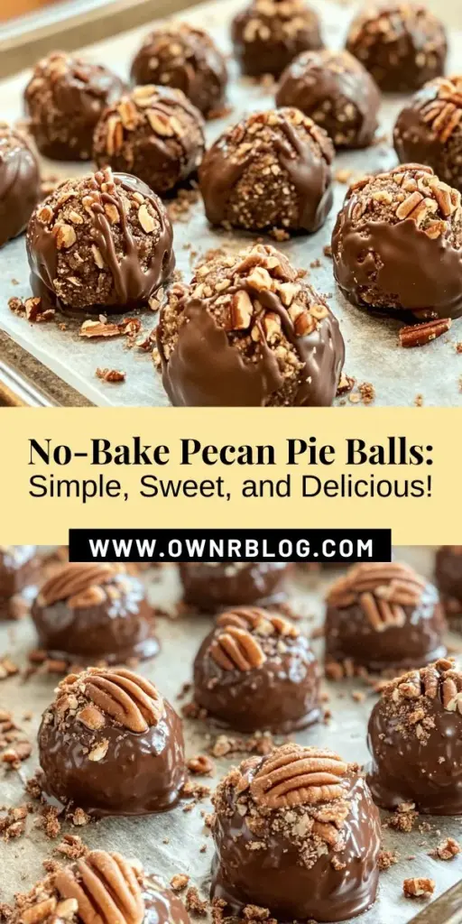 Discover the indulgent world of no-bake desserts with Pecan Pie Balls Delight! These bite-sized treats capture the classic flavors of pecan pie in a simple recipe that requires no baking. Perfect for any occasion, they’re made with toasted pecans, graham cracker crumbs, and a rich chocolate coating. Impress your guests or enjoy them as a sweet snack at home. Easy, delicious, and irresistible! #NoBakeDesserts #PecanPie #SweetTreats #DessertRecipe #EasyRecipes #Foodie