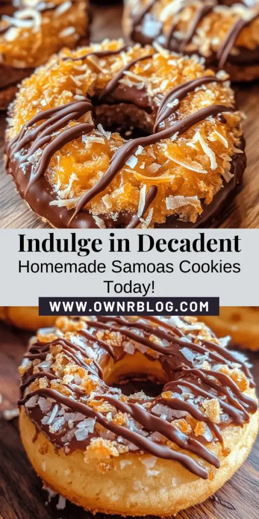 Dive into the delicious world of homemade Samoas cookies! These irresistible treats combine the rich flavors of toasted coconut, caramel, and chocolate, making them a beloved favorite. Enjoy the satisfaction of baking your own cookies, creating lasting memories while personalizing each batch with high-quality ingredients. Perfect for any occasion, these cookies are sure to impress! Start your baking journey today! #Samoas #HomemadeCookies #BakingJoy #CookieRecipe #GirlScoutCookies #DessertLovers