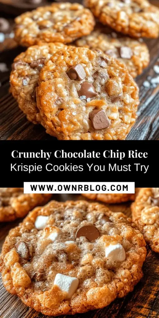 Discover the delightful Crunchy Chocolate Chip Rice Krispie Cookies, a fun twist on the classic treat that combines softness and crunch in every bite. Perfect for bakers of all skill levels, this recipe guides you through the key ingredients and essential baking steps to achieve cookie perfection. With their unique texture and rich flavor, these cookies are sure to satisfy any sweet tooth! Bake a batch today! #Cookies #Baking #ChocolateChip #RiceKrispies #Dessert #Yummy #BakingRecipe #SweetTreats