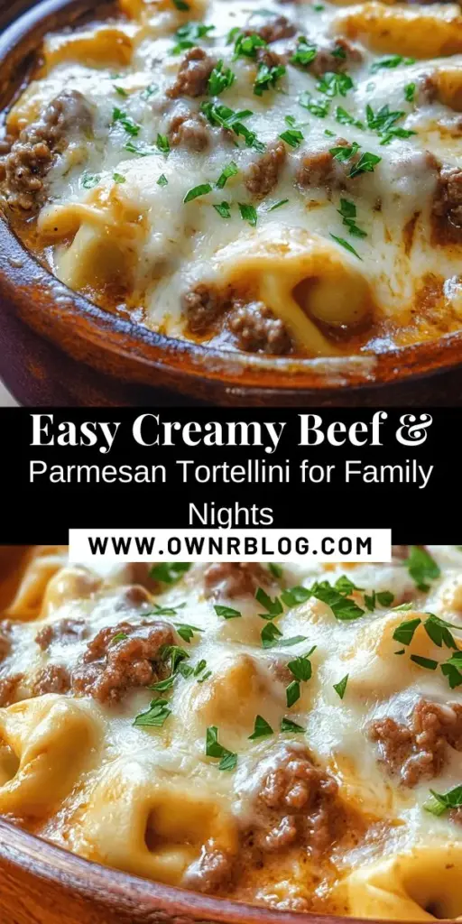 Looking for a quick and comforting meal? Try this delicious Creamy Beef & Parmesan Tortellini recipe! With tender tortellini, savory ground beef, and a rich creamy sauce, it's sure to please the whole family. Best of all, it’s ready in just 30 minutes! Perfect for busy weeknights or special gatherings. Get the full recipe and enjoy a restaurant-quality dish at home. #Tortellini #PastaRecipes #FamilyDinner #ComfortFood #EasyRecipes