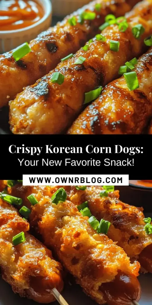 Discover the irresistible world of Crispy Korean Corn Dogs, a delightful twist on a classic fair food! These street food favorites feature a crunchy exterior and juicy center, perfect for any snack time. Learn how to make your own with this comprehensive guide, covering cultural significance, essential ingredients, and step-by-step frying techniques. Reinvent your culinary skills and impress your friends with this tasty treat! #KoreanCornDogs #StreetFood #CookingAtHome #Foodie #SnackLovers