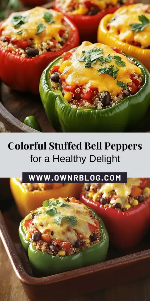 Bring color and nutrition to your table with these delicious Colorful Stuffed Bell Peppers! Perfect for any occasion, these vibrant gems can be customized to suit any palate while delivering a wealth of vitamins and minerals. Stuffed with quinoa, black beans, corn, and spices, they are not only a feast for the eyes but also a wholesome option for family meals or dinner parties. Discover the benefits of different bell pepper colors and create this delightful dish today! #StuffedPeppers #HealthyEating #ColorfulRecipes #MealPrep #VegetarianRecipes