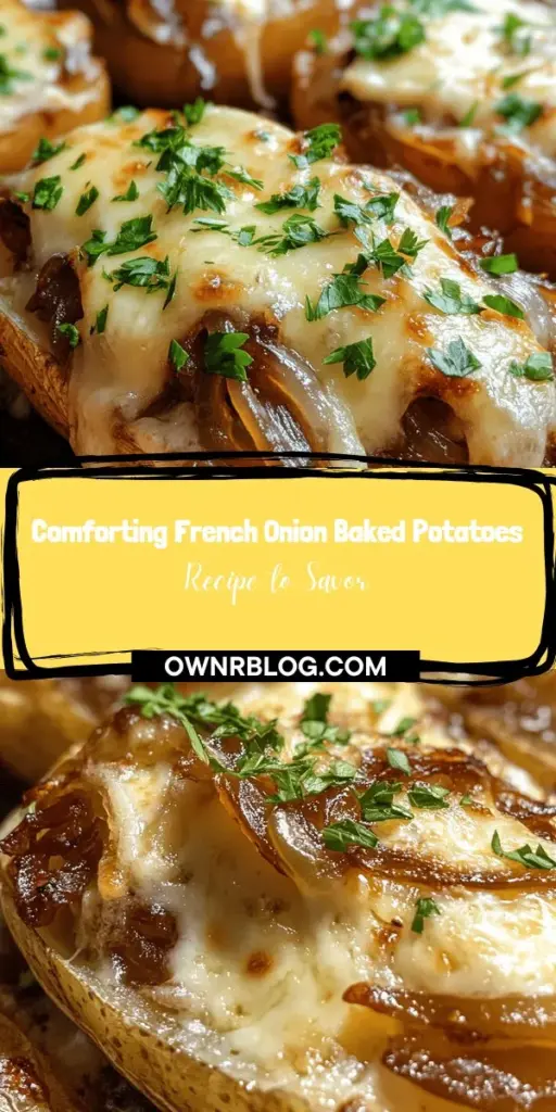 Dive into the ultimate comfort food with French Onion Baked Potatoes! This delicious twist on classic French onion soup combines fluffy baked potatoes with sweet, caramelized onions and melted cheese for a cozy meal that warms the soul. Perfect for chilly evenings or gatherings, this dish is both simple to make and packed with flavor. Gather your ingredients and let the indulgence begin! #ComfortFood #BakedPotatoes #FrenchOnionSoup #CozyMeals #Foodie #YummyRecipe #CheesyGoodness #HomeCooking