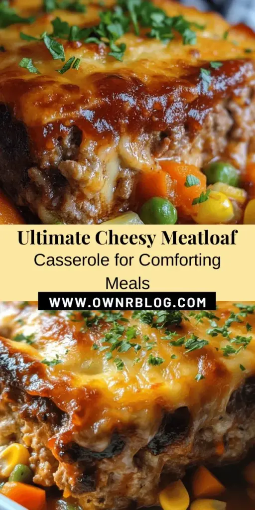 Indulge in the ultimate comfort food with this Cheesy Loaded Meatloaf Casserole with Vegetables! Perfect for families and gatherings, this hearty dish combines the rich flavors of ground beef and pork with gooey cheddar and fresh veggies, all in one cozy casserole. Easy to make and customizable, it’s ideal for busy weeknights or potlucks. Bring everyone together over a delicious meal that’s both satisfying and nutritious! #Meatloaf #Casserole #ComfortFood #FamilyDinner