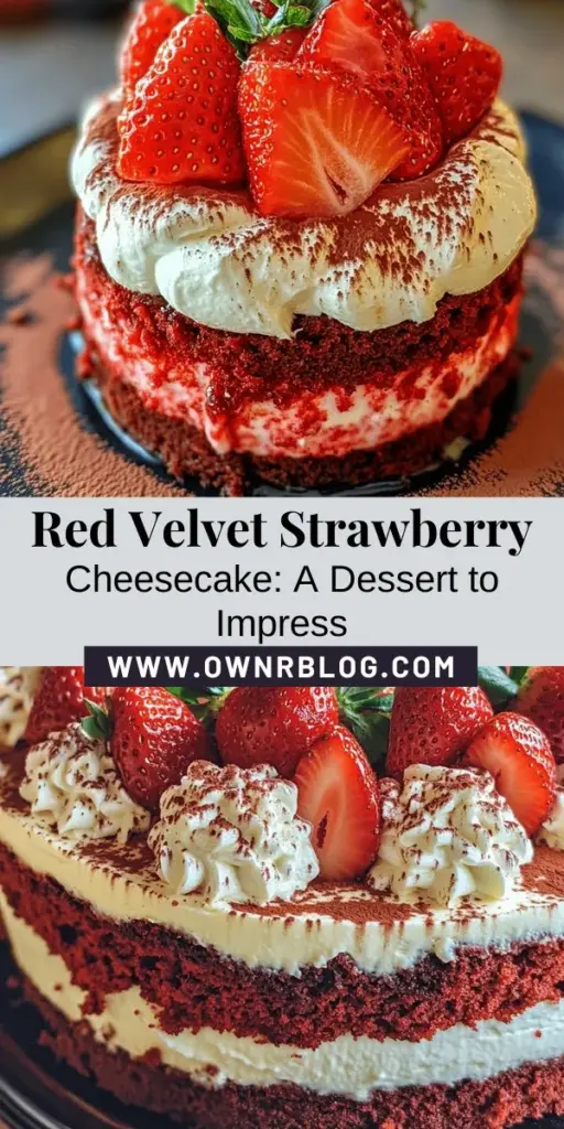 Indulge in the exquisite flavors of Red Velvet Strawberry Cheesecake Delight, a dessert that beautifully combines the rich taste of red velvet cake with the creamy smoothness of cheesecake and fresh strawberries. Perfect for any celebration, this stunning treat not only pleases the palate but also captivates the eye. Check out the step-by-step guide to make this delicious centerpiece for your next gathering! #RedVelvet #StrawberryCheesecake #DessertLovers #BakingJoy #CelebrationDesserts #FoodieDelight