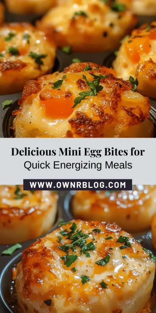 Looking for a healthy and convenient meal option? Try these energizing mini egg bites! Packed with protein and essential nutrients, they're perfect for busy mornings or meal prep. Easy to customize with your favorite ingredients like veggies and cheese, these bite-sized treats are not only nutritious but delicious too! Make your mornings simpler and healthier with these versatile mini egg bites. #HealthyEats #MealPrep #MiniEggBites #NutritiousSnacks