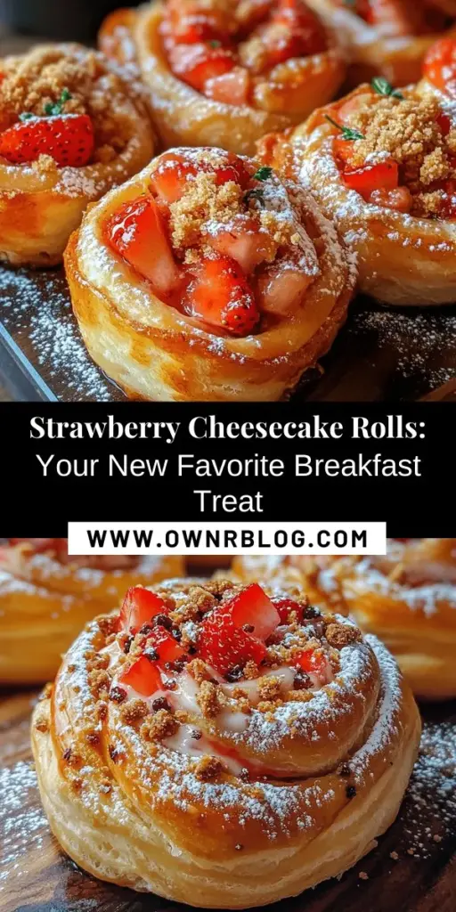 Start your day with these irresistible Strawberry Cheesecake Breakfast Rolls! This delightful treat combines fluffy crescent rolls with a creamy cheesecake filling and fresh strawberries, creating a perfect morning indulgence. Easy to make and visually stunning, they are ideal for brunch gatherings or special occasions. Enjoy warm with a dusting of powdered sugar for that gourmet flair. #BreakfastRolls #StrawberryCheesecake #BrunchIdeas #SweetTreats #EasyRecipes #Foodie #BakingFun