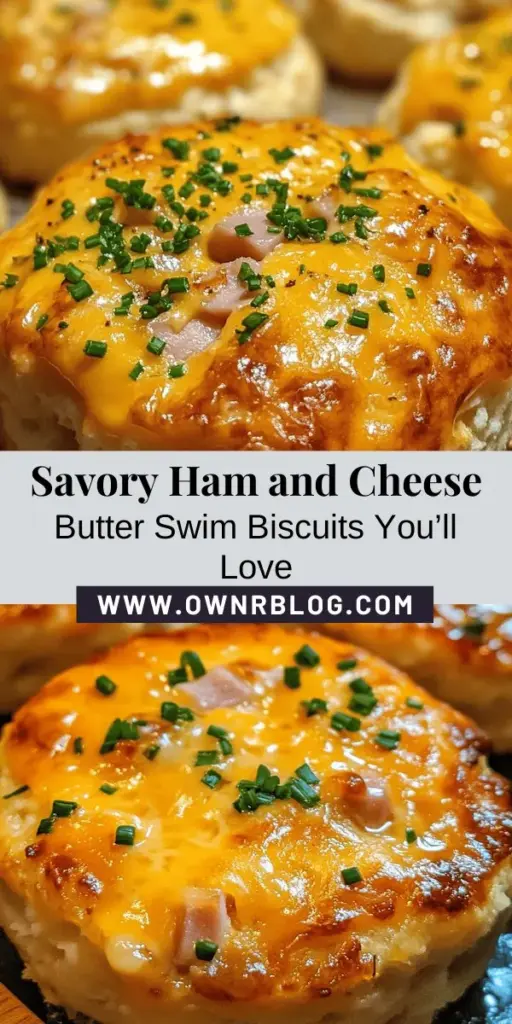 Looking for a delicious twist on traditional biscuits? Try these savory ham and cheese butter swim biscuits! Baked in a swimming pool of melted butter, they offer a rich, moist texture with every bite. Perfect for breakfast, brunch, or a cozy dinner, these biscuits are packed with the sharpness of cheddar cheese and the salty goodness of ham. Easy to make and hard to resist, they'll quickly become a family favorite! #ButtermilkBiscuits #ComfortFood #BakingFun #BrunchIdeas #SavorySnacks #HamAndCheese #Biscuits