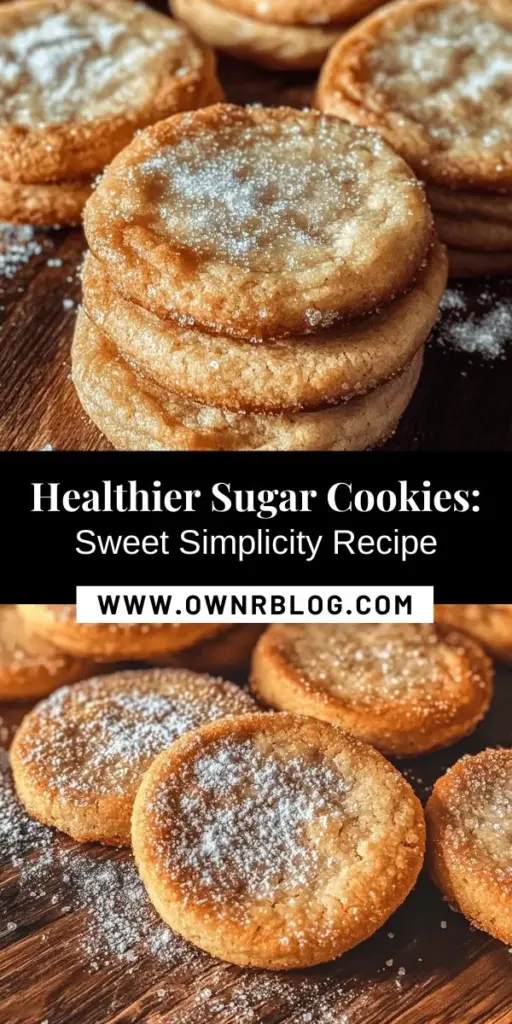 Satisfy your sweet tooth with a healthier take on a classic favorite! These Sweet Simplicity Sugar Cookies are made with almond flour and coconut oil, making them gluten-free and packed with flavor. Perfect for any occasion, they can be easily customized with spices, citrus zest, or even dairy-free chocolate chips. Enjoy delicious cookies without the guilt—baking has never felt so good! #SugarCookies #HealthyBaking #GlutenFreeTreats #BakingJoy #NutFree #CoconutOilCookies