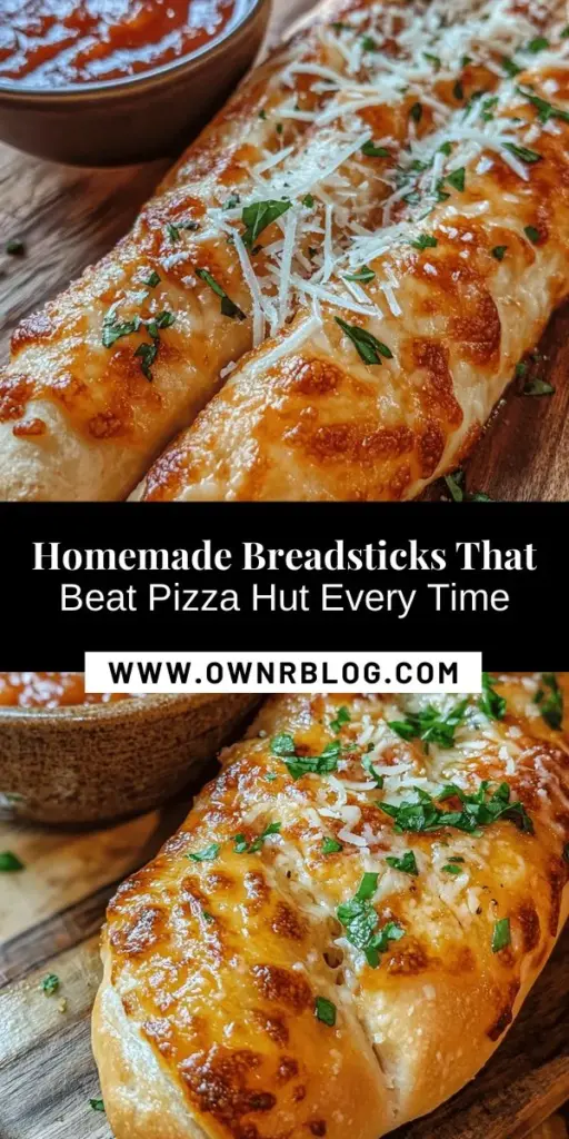 Bring the ultimate restaurant experience home with these easy-to-make Copycat Pizza Hut Breadsticks! Perfectly fluffy and infused with garlic, buttery goodness, plus a sprinkle of Parmesan, these breadsticks will quickly become a family favorite. Ideal as a snack, appetizer or side dish, their delightful aroma and flavor will impress everyone! Serve them with marinara for a delicious touch. Get the recipe and start baking today! #HomemadeBreadsticks #PizzaHutCopycat #ComfortFood #BakingJoy #FoodieHeaven #DeliciousSnacks #EasyRecipes