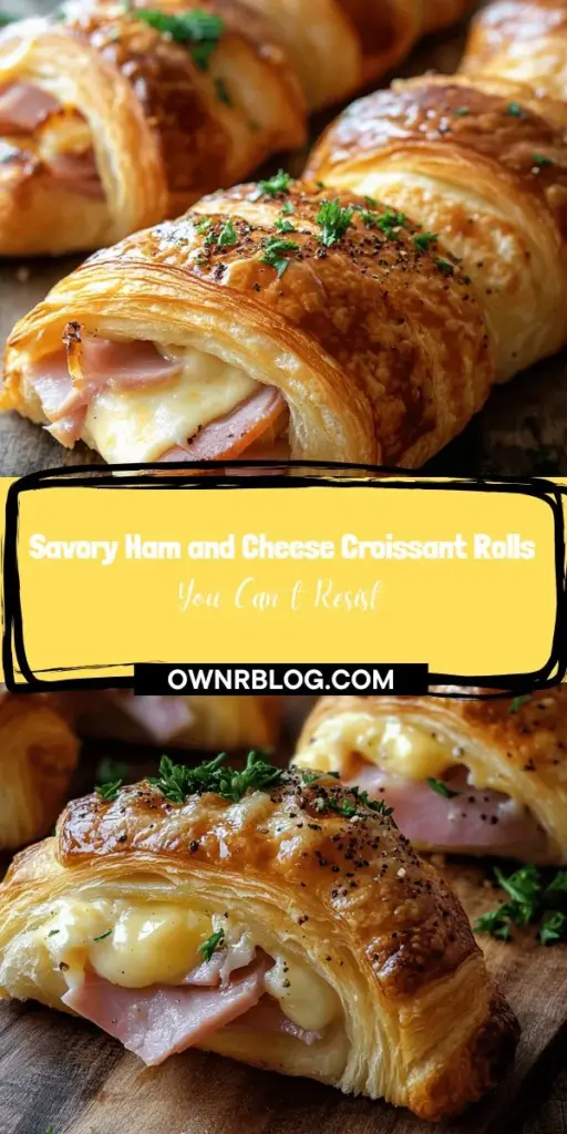 Elevate your snacking with these delicious Ham and Cheese Croissant Rolls! This simple recipe features flaky, buttery croissants filled with savory ham and melty cheese, perfect for breakfast, brunch, or quick snacks. With easy prep and mouthwatering flavors, they'll impress your family and friends. Enjoy them warm, paired with a salad or soup, for a complete meal. Get ready to indulge in this irresistible treat! #HamAndCheese #CroissantRolls #SavorySnacks #BrunchIdeas #EasyRecipes