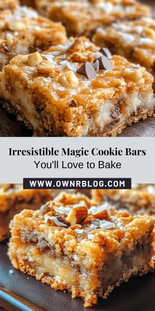 Experience the nostalgia of Magic Cookie Bars with this easy step-by-step guide! These delectable treats feature a buttery graham cracker crust layered with rich chocolate, chewy coconut, and a creamy sweetened condensed milk topping. Perfect for gatherings or cozy nights at home, you can customize them with nuts or various chips. Quick to make and utterly irresistible, they are sure to become a family favorite! #MagicCookieBars #Baking #Dessert #SweetTooth #RecipeIdeas #HomemadeTreats